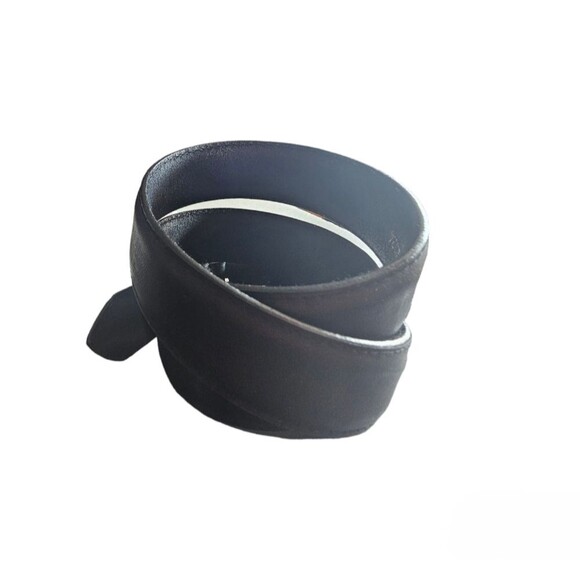 Vintage Crazy Horse Leather Belt Sz Genuine Cowhide Lining Classic Vintage Black - Picture 4 of 11